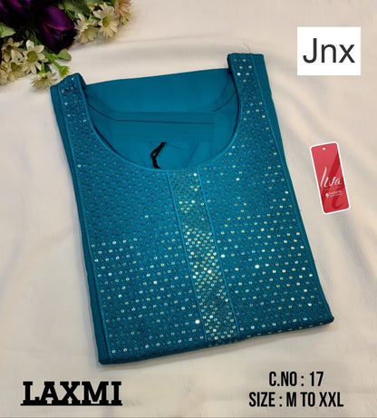 Laxmi Liva 241125 Jnx Rayon 22Kg Long Straight Kurti Wholesale Rate