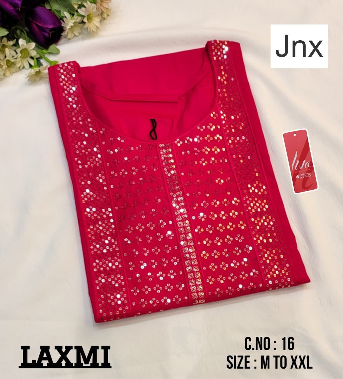 Laxmi Liva 241125 Jnx Rayon 22Kg Long Straight Kurti Wholesale Rate