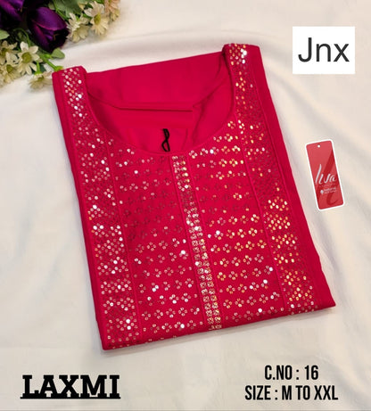 Laxmi Liva 241125 Jnx Rayon 22Kg Long Straight Kurti Wholesale Rate