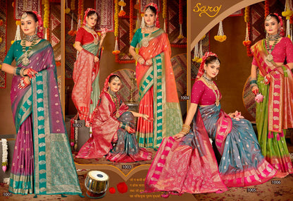 Laxmi Pujan Silk Vol 1 Saroj Sarees Wholesale Rate