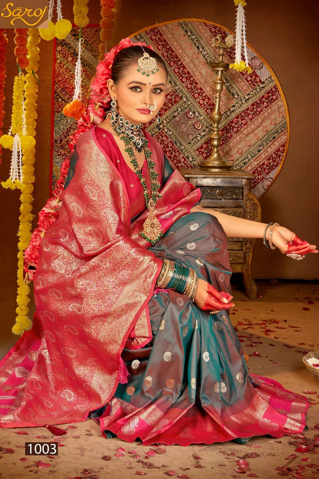 Laxmi Pujan Silk Vol 1 Saroj Sarees Wholesale Rate