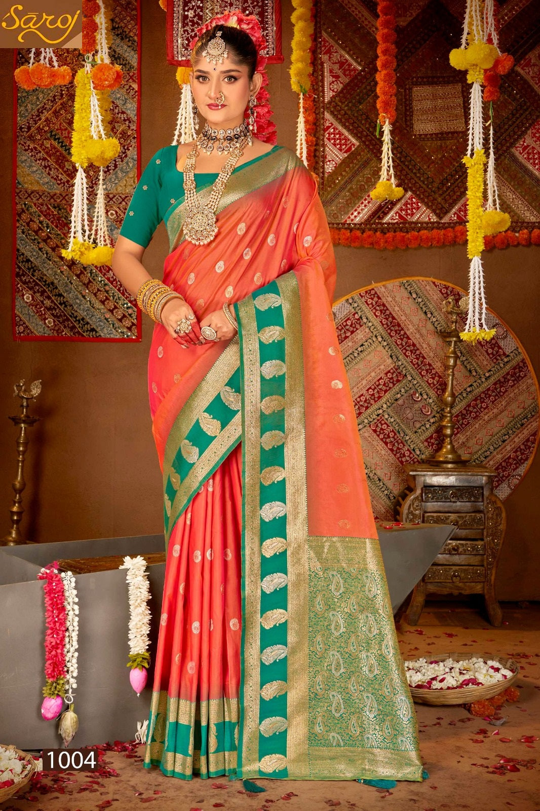 Laxmi Pujan Silk Vol 1 Saroj Sarees Wholesale Rate