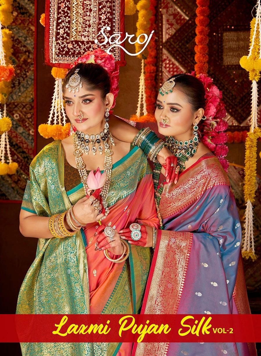 Laxmi Pujan Silk Vol 2 Saroj Sarees Manufacturer Ahmedabad