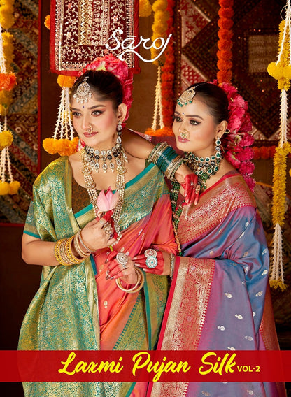 Laxmi Pujan Silk Vol 2 Saroj Sarees Manufacturer Ahmedabad