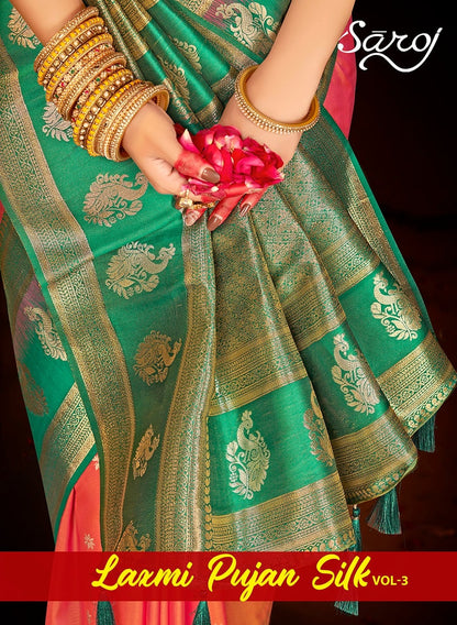 Laxmi Pujan Silk Vol 3 Saroj Sarees Supplier Ahmedabad