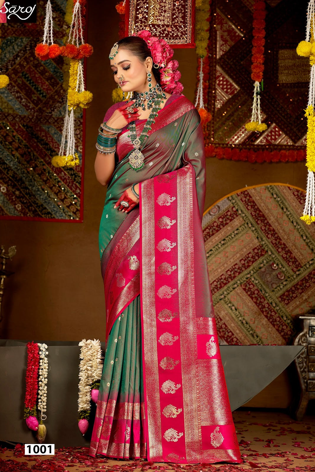Laxmi Pujan Silk Vol 3 Saroj Sarees Supplier Ahmedabad