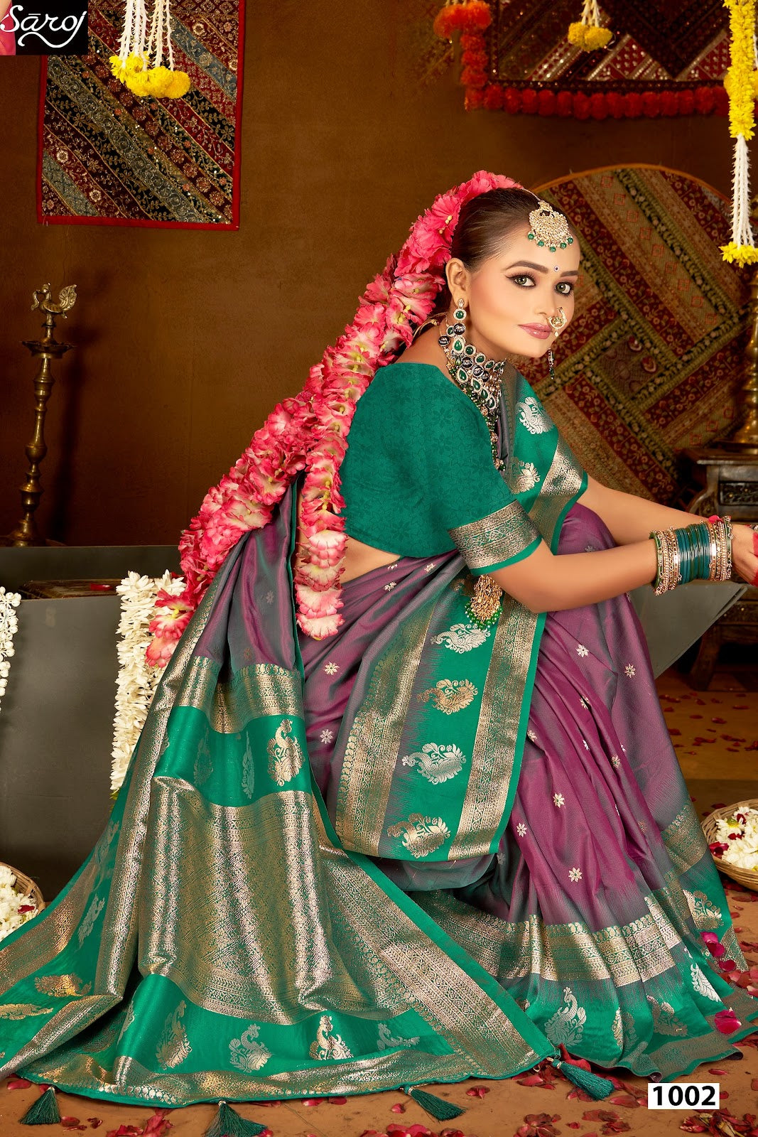 Laxmi Pujan Silk Vol 3 Saroj Sarees Supplier Ahmedabad