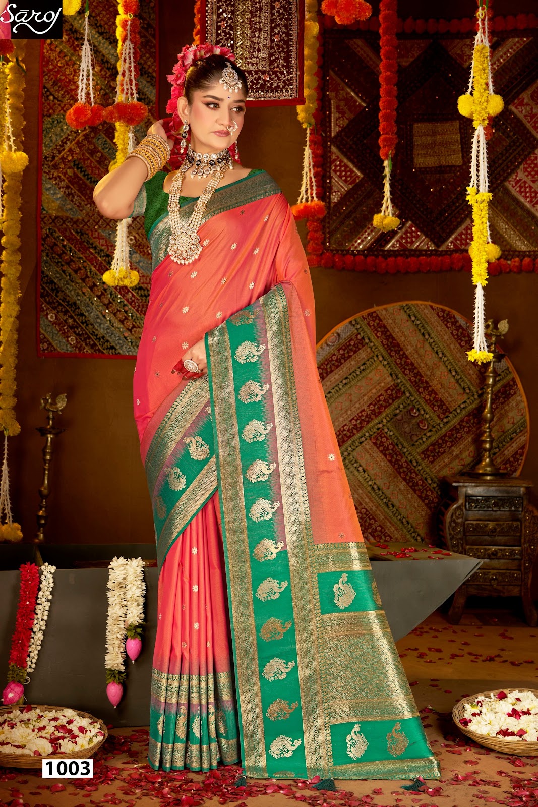 Laxmi Pujan Silk Vol 3 Saroj Sarees Supplier Ahmedabad