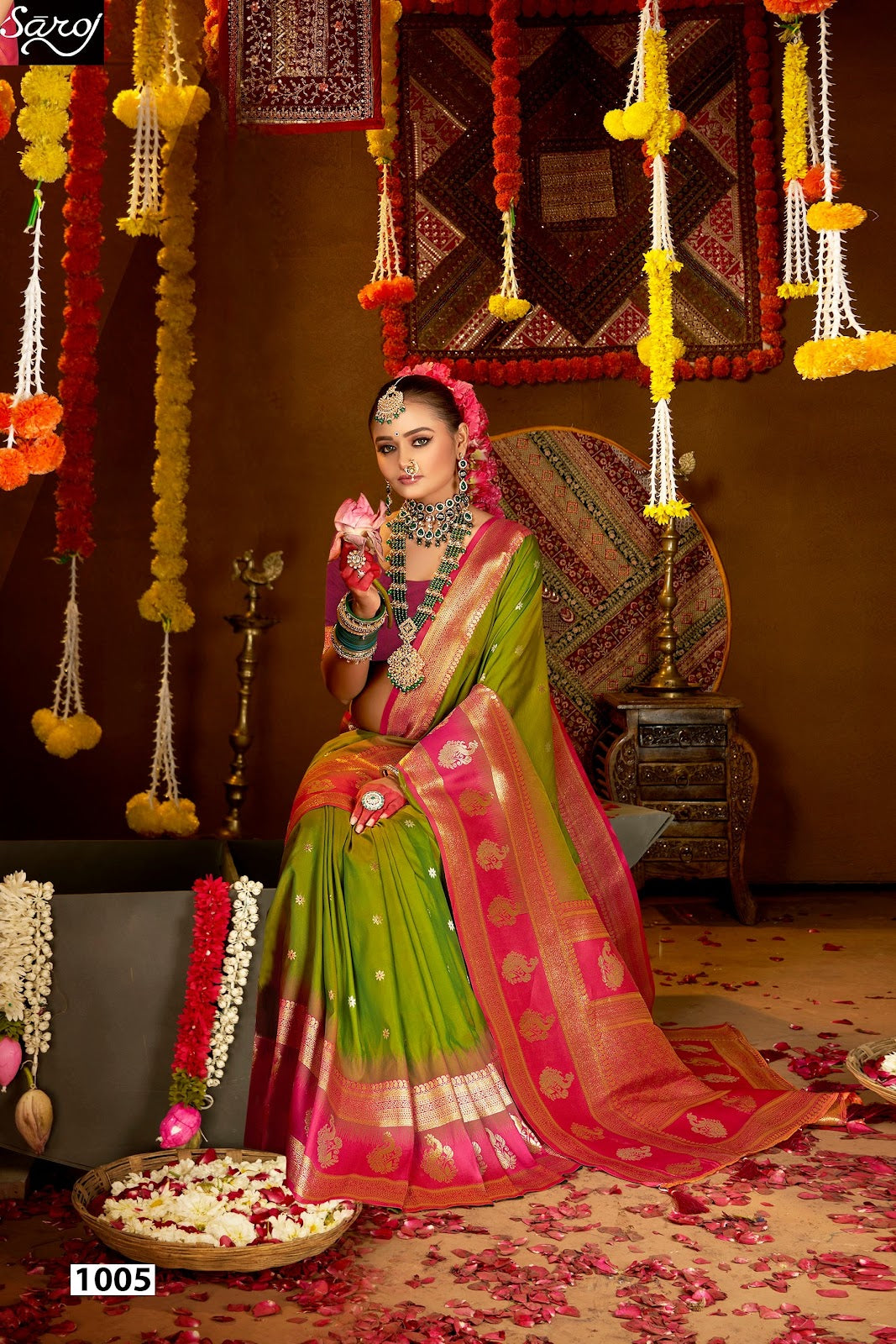 Laxmi Pujan Silk Vol 3 Saroj Sarees Supplier Ahmedabad
