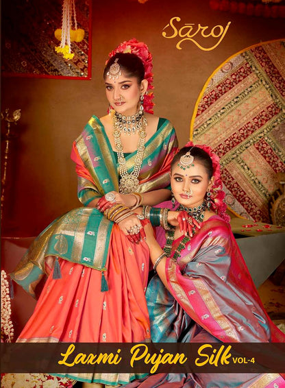 Laxmi Pujan Silk Vol 4 Saroj Sarees Exporter Ahmedabad