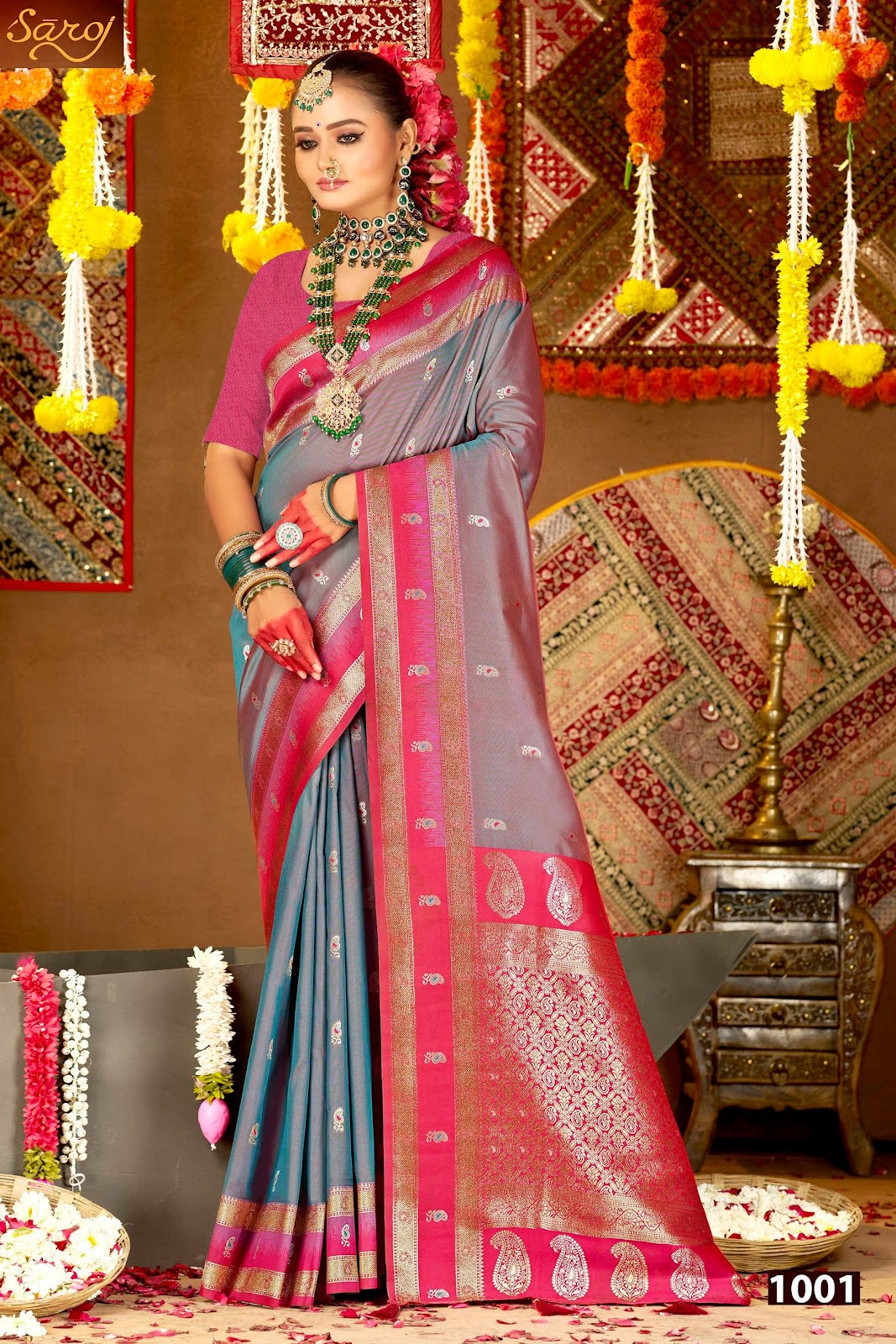 Laxmi Pujan Silk Vol 4 Saroj Sarees Exporter Ahmedabad