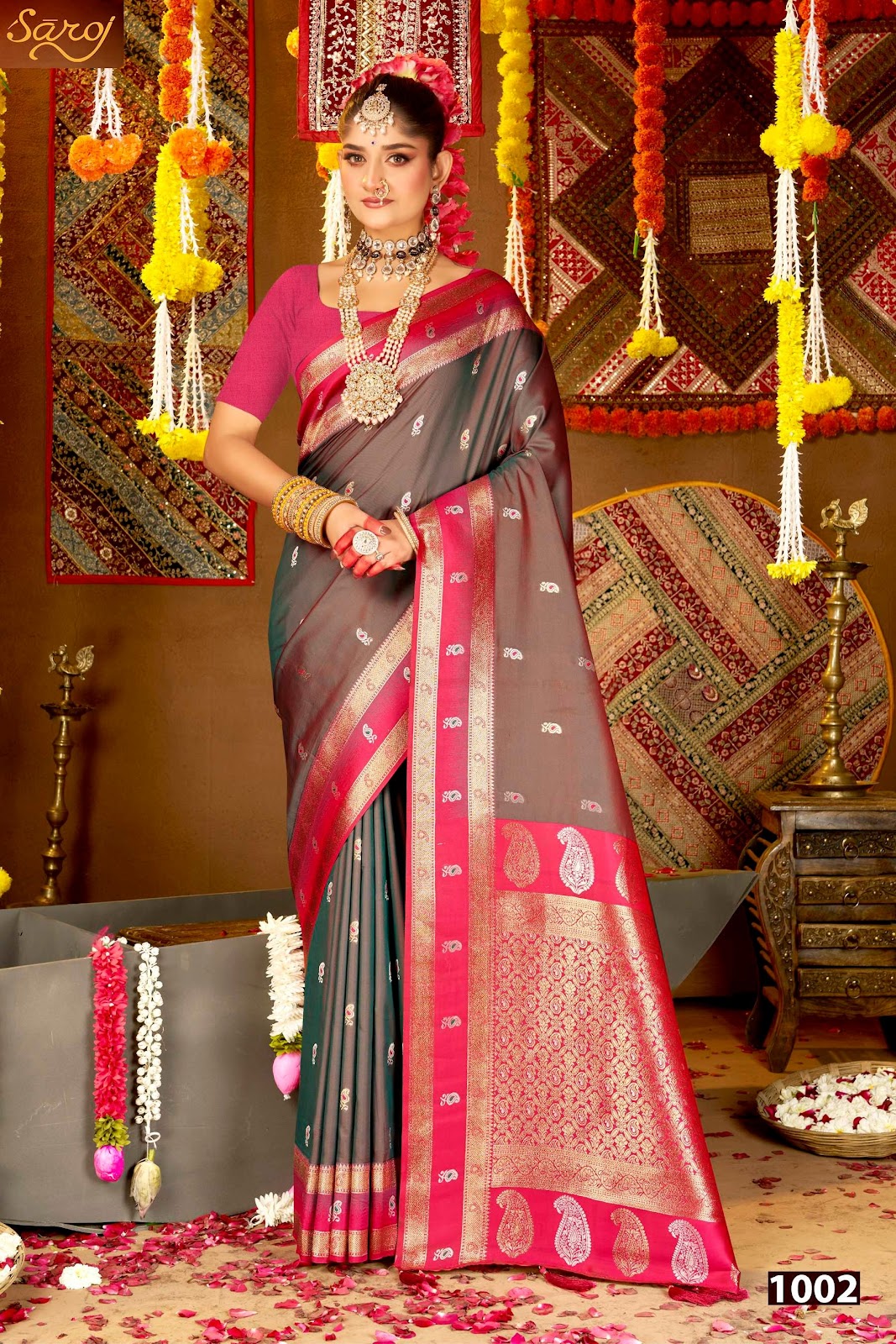 Laxmi Pujan Silk Vol 4 Saroj Sarees Exporter Ahmedabad