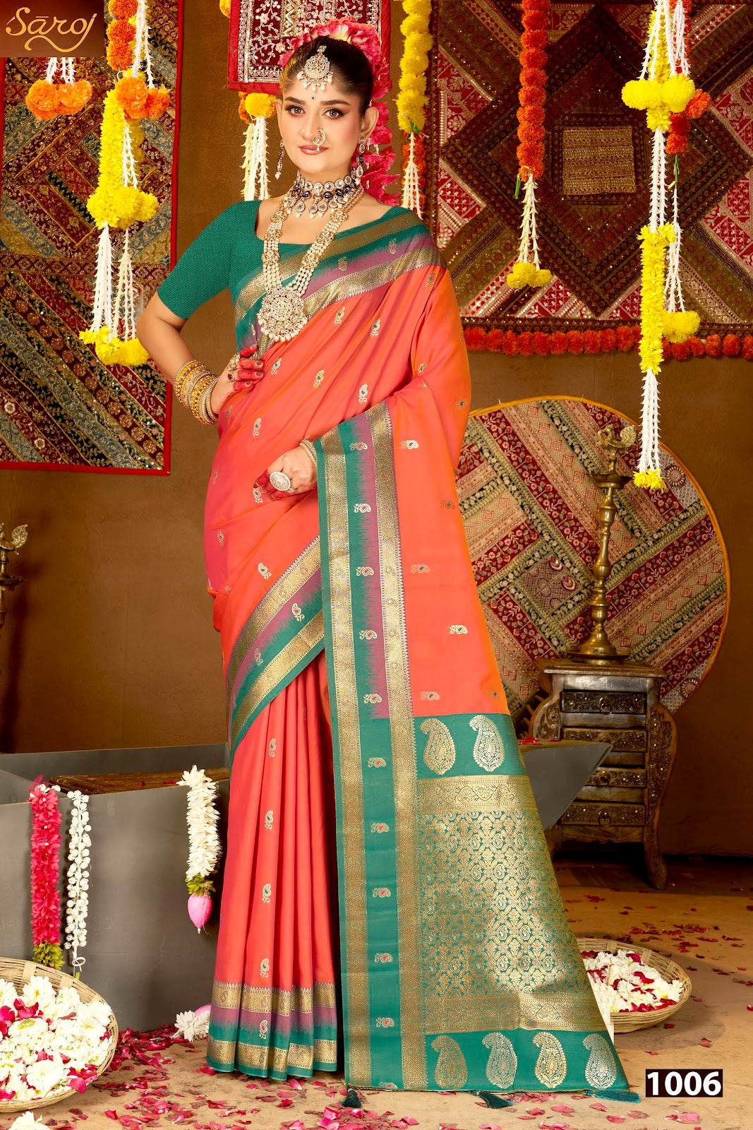 Laxmi Pujan Silk Vol 4 Saroj Sarees Exporter Ahmedabad