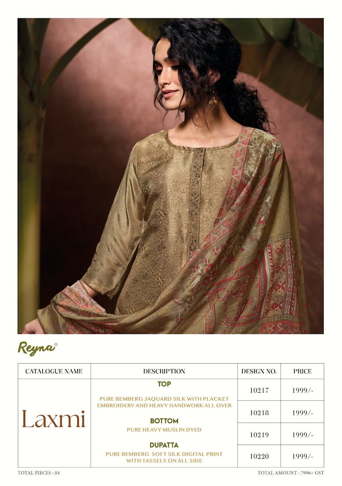 Laxmi Reyna Pure Bemberg Pant Style Suits Supplier