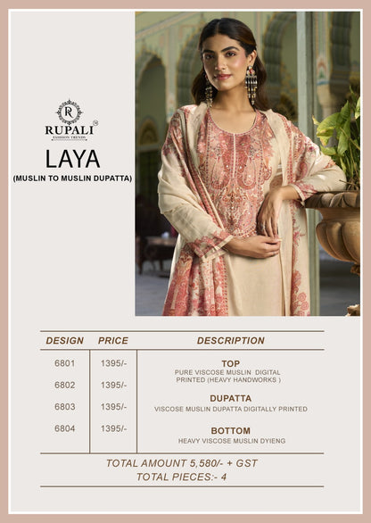 Laya Rupali Viscose Muslin Pant Style Suits Supplier Ahmedabad