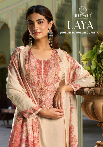 Laya Rupali Viscose Muslin Pant Style Suits Supplier Ahmedabad