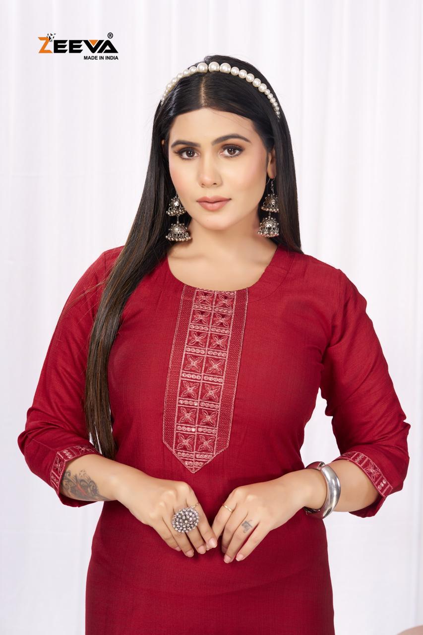Laya Zeeva Vetican Straight Cut Kurtis Manufacturer Ahmedabad