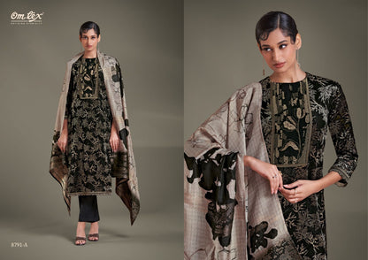 Layla Omtex Velvet Pashmina Suits Exporter Ahmedabad