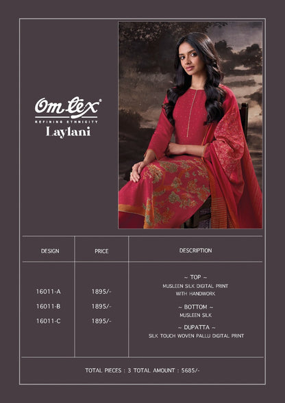 Laylani Omtex Muslin Silk Pant Style Suits Supplier Ahmedabad