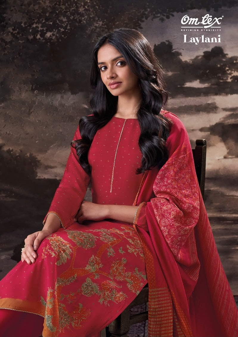 Laylani Omtex Muslin Silk Pant Style Suits Supplier Ahmedabad