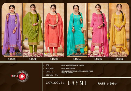Laymi Triple Aaa Jaam Cotton Pant Style Suits