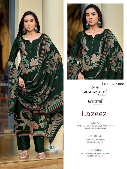 Lazeez Mumtaz Arts Viscose Karachi Salwar Suits Exporter