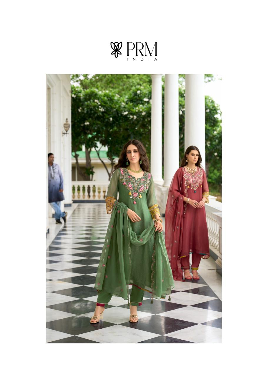 Leana Prm India Organza Readymade Pant Style Suits Wholesaler Gujarat