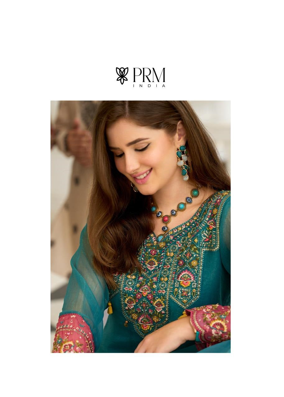 Leana Prm India Organza Readymade Pant Style Suits Wholesaler Gujarat