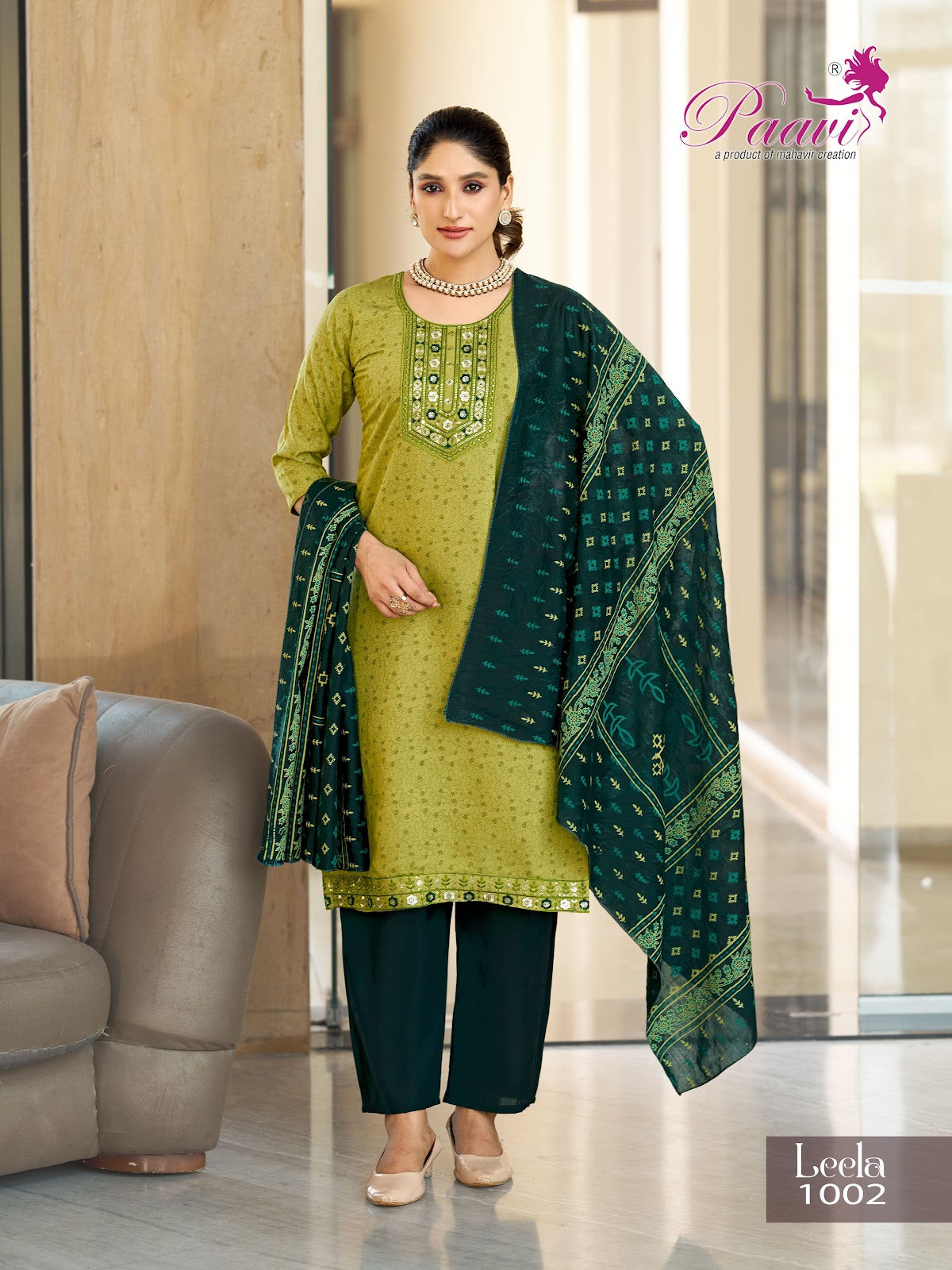 Leela Paavi Silk Readymade Pant Style Suits Wholesaler Ahmedabad