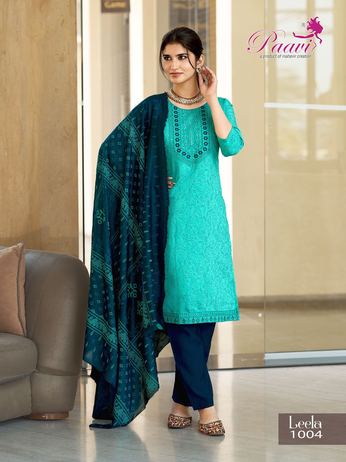 Leela Paavi Silk Readymade Pant Style Suits Wholesaler Ahmedabad