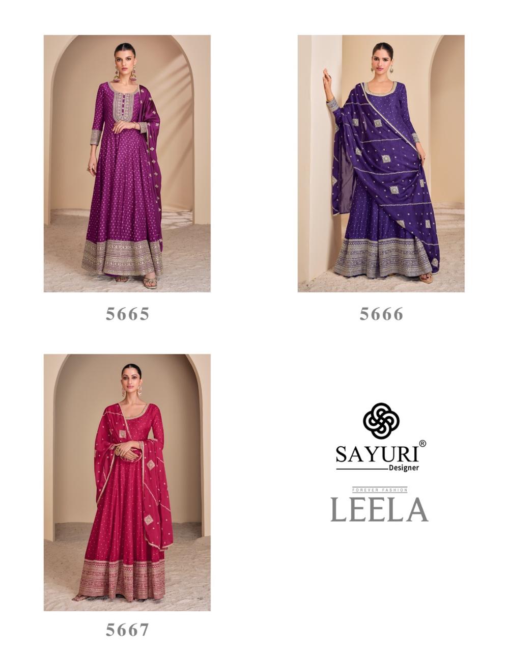 Leela Sayuri Jacquard Silk Gown Dupatta Set Wholesale