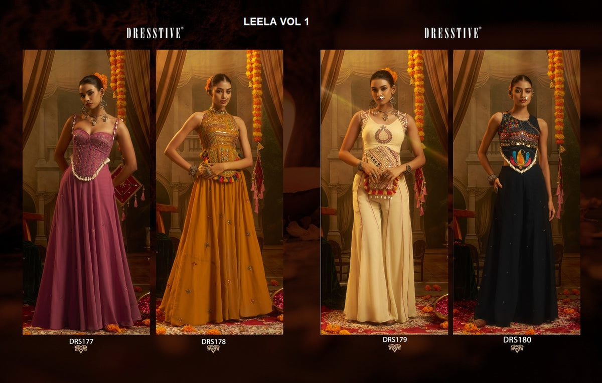 Leela Vol 1 Navratri Collection Dresstive Georgette Top Bottom Set Wholesale
