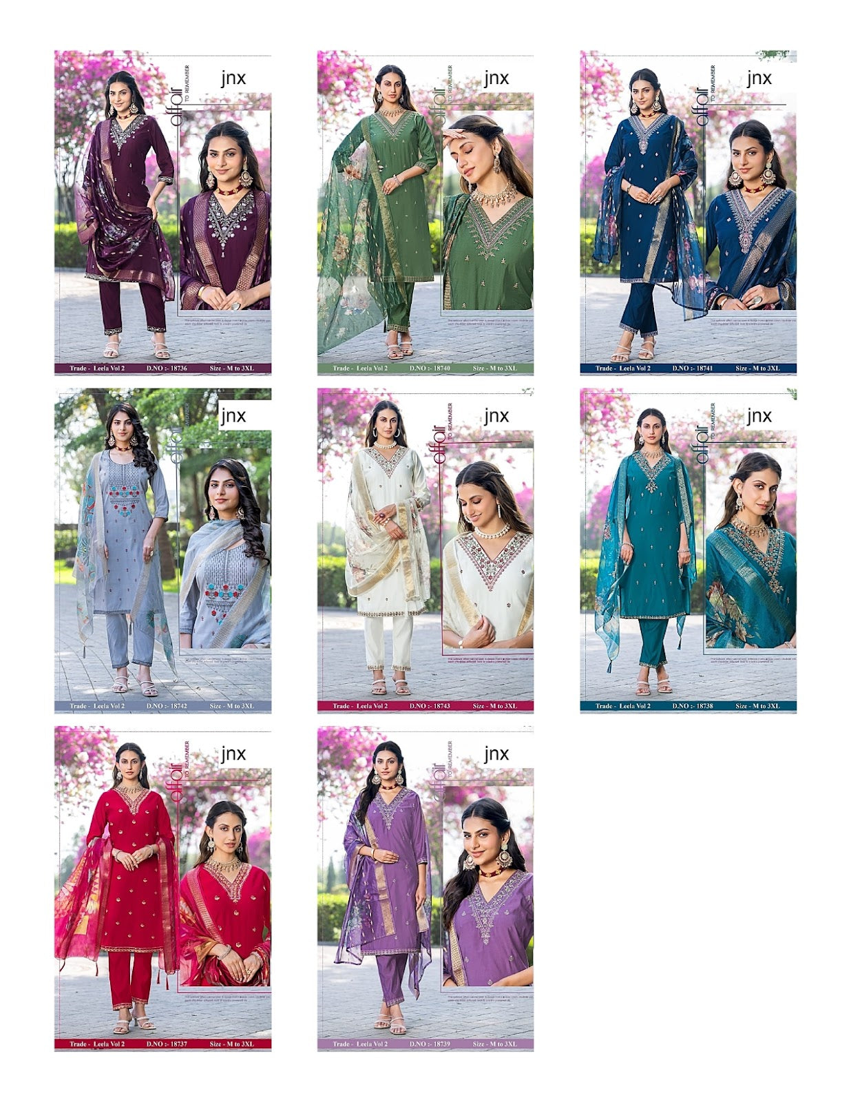 Leela Vol 2 Jnx Roman Readymade Pant Style Suits Exporter India
