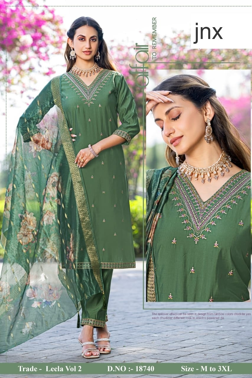 Leela Vol 2 Jnx Roman Readymade Pant Style Suits Exporter India