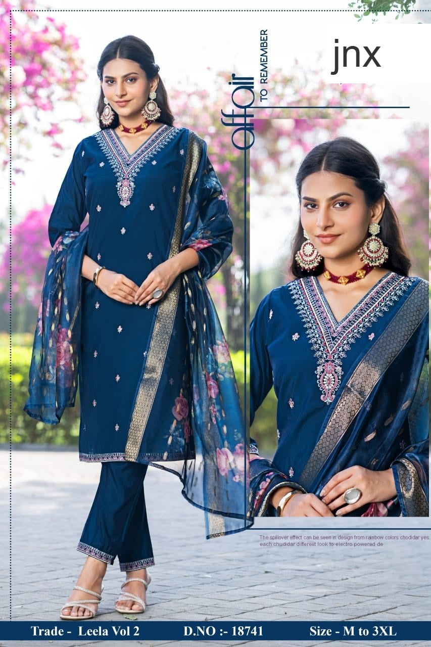 Leela Vol 2 Jnx Roman Readymade Pant Style Suits Exporter India