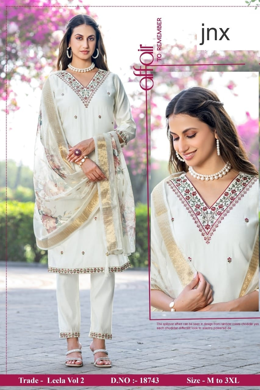 Leela Vol 2 Jnx Roman Readymade Pant Style Suits Exporter India