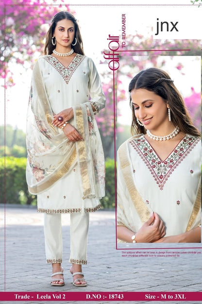 Leela Vol 2 Jnx Roman Readymade Pant Style Suits Exporter India