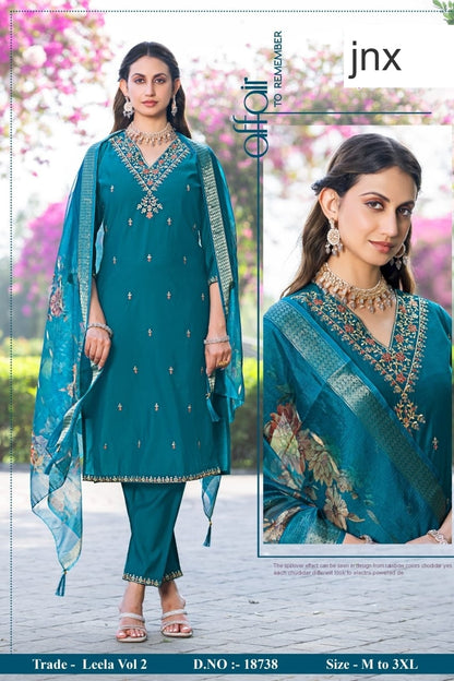 Leela Vol 2 Jnx Roman Readymade Pant Style Suits Exporter India