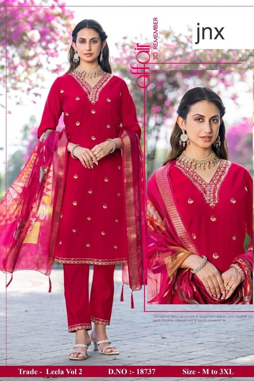 Leela Vol 2 Jnx Roman Readymade Pant Style Suits Exporter India