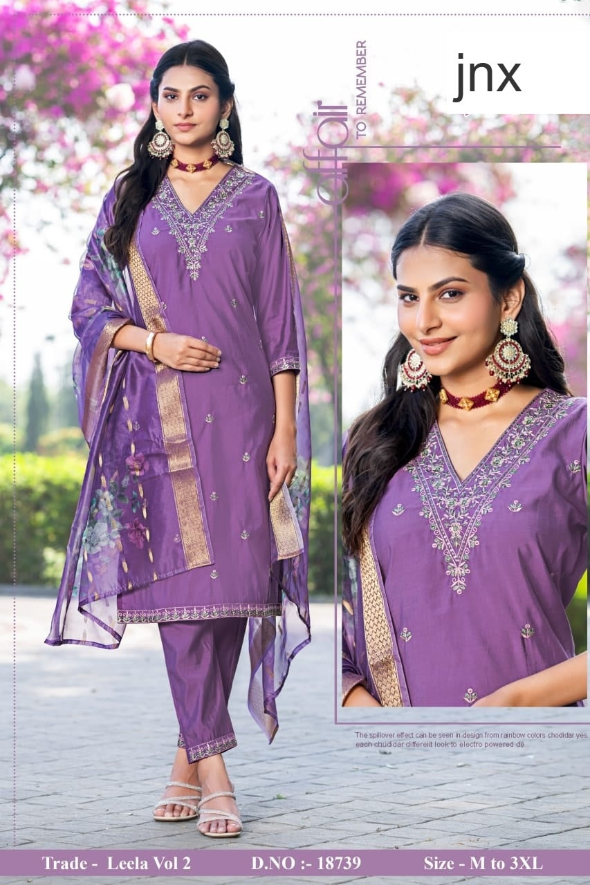 Leela Vol 2 Jnx Roman Readymade Pant Style Suits Exporter India