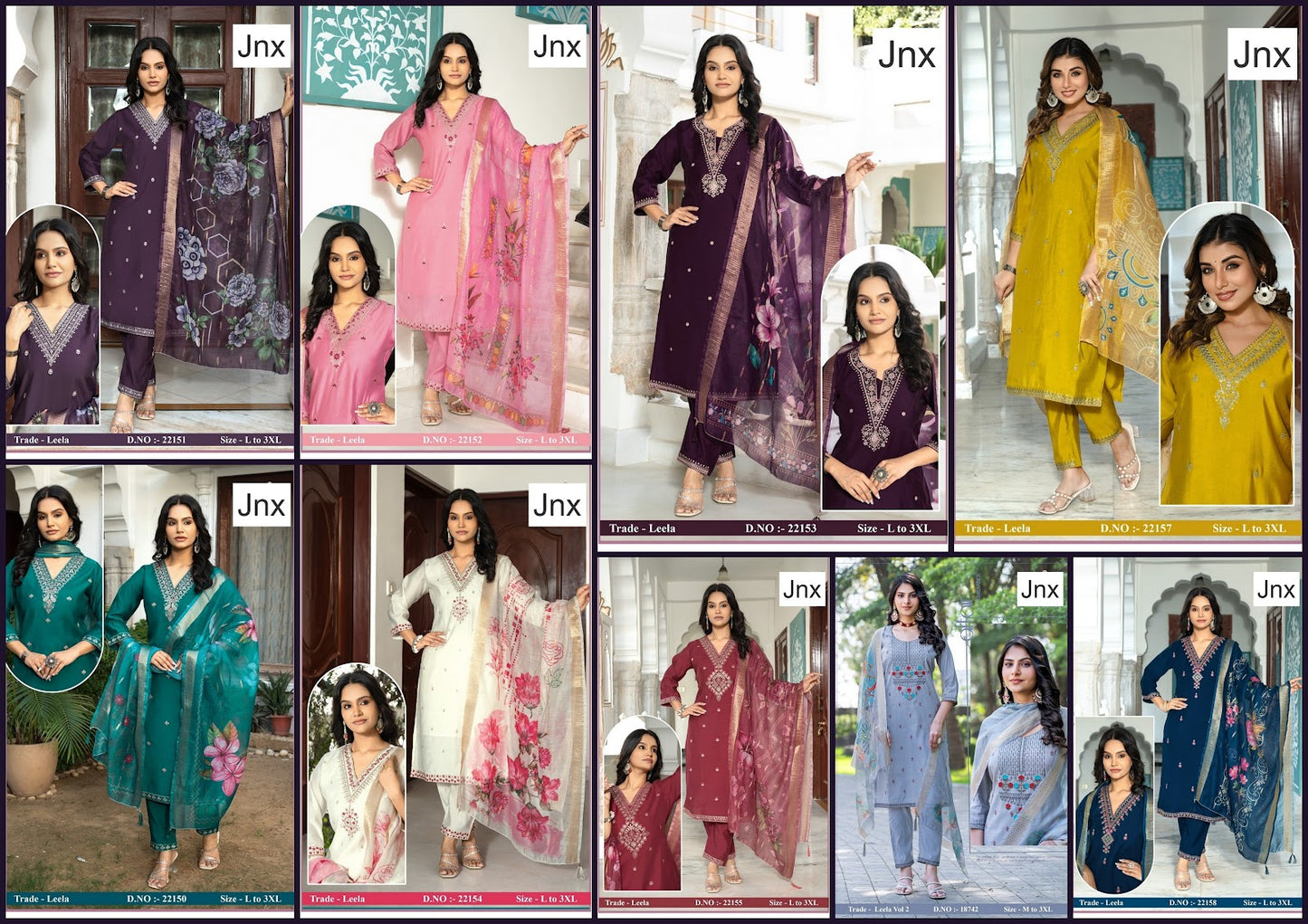 Leela Vol 3 Jnx Roman Readymade Pant Style Suits Wholesaler Gujarat