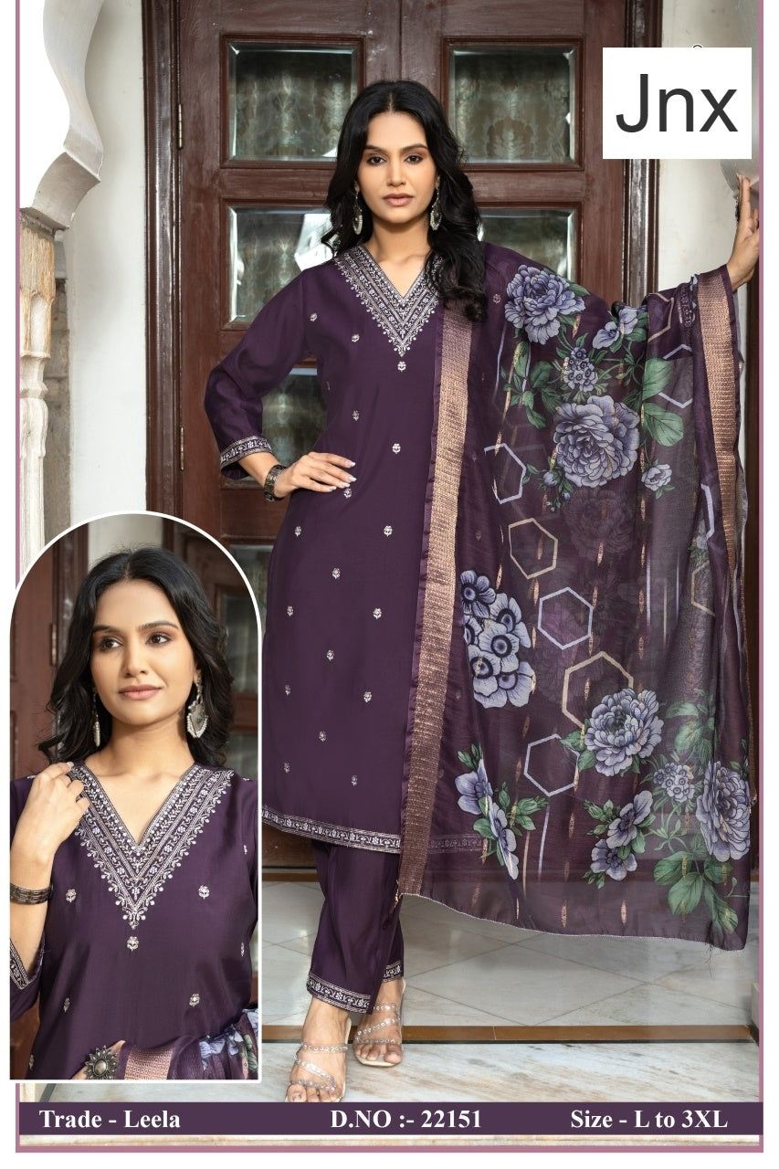 Leela Vol 3 Jnx Roman Readymade Pant Style Suits Wholesaler Gujarat