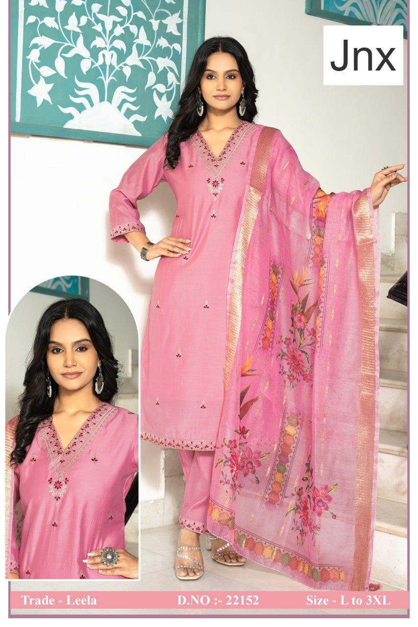 Leela Vol 3 Jnx Roman Readymade Pant Style Suits Wholesaler Gujarat