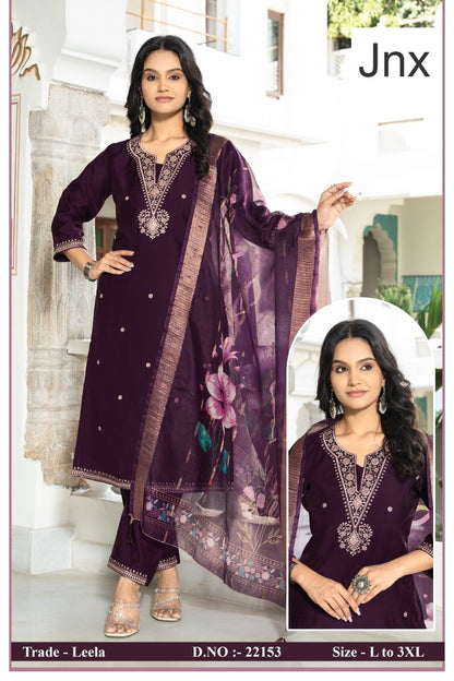 Leela Vol 3 Jnx Roman Readymade Pant Style Suits Wholesaler Gujarat