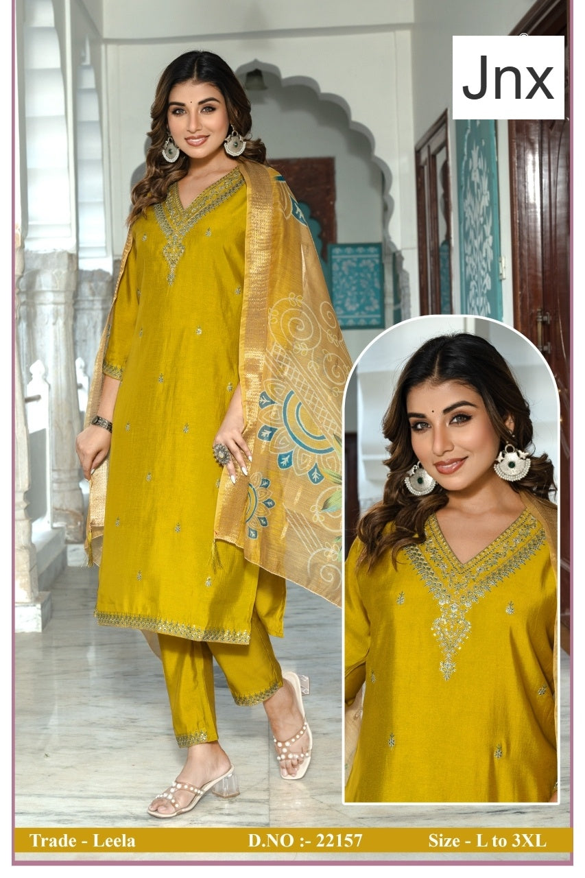 Leela Vol 3 Jnx Roman Readymade Pant Style Suits Wholesaler Gujarat