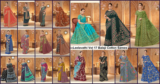 Leelavathi Vol 17 Balaji Cotton Sarees Supplier Ahmedabad