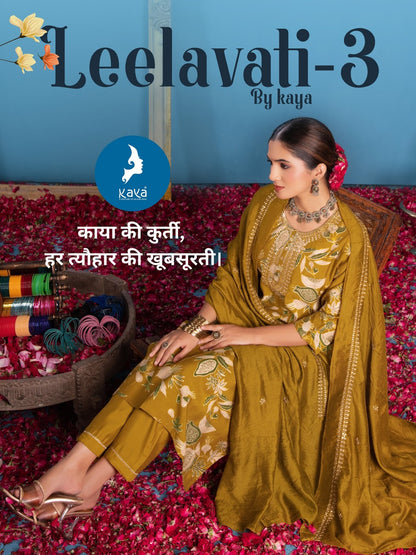 Leelavati 3 Kaya Chanderi Readymade Pant Style Suits Exporter