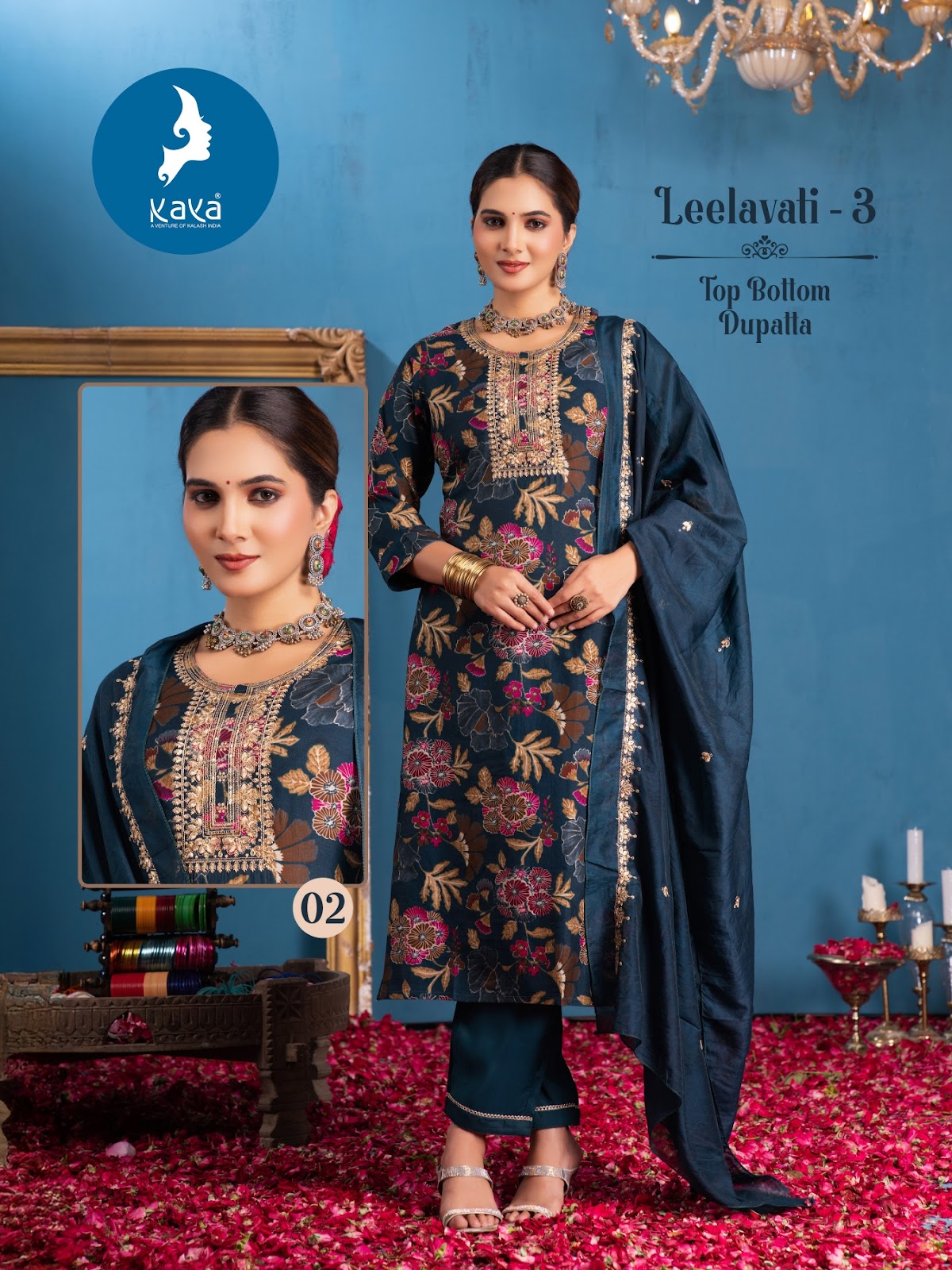 Leelavati 3 Kaya Chanderi Readymade Pant Style Suits Exporter