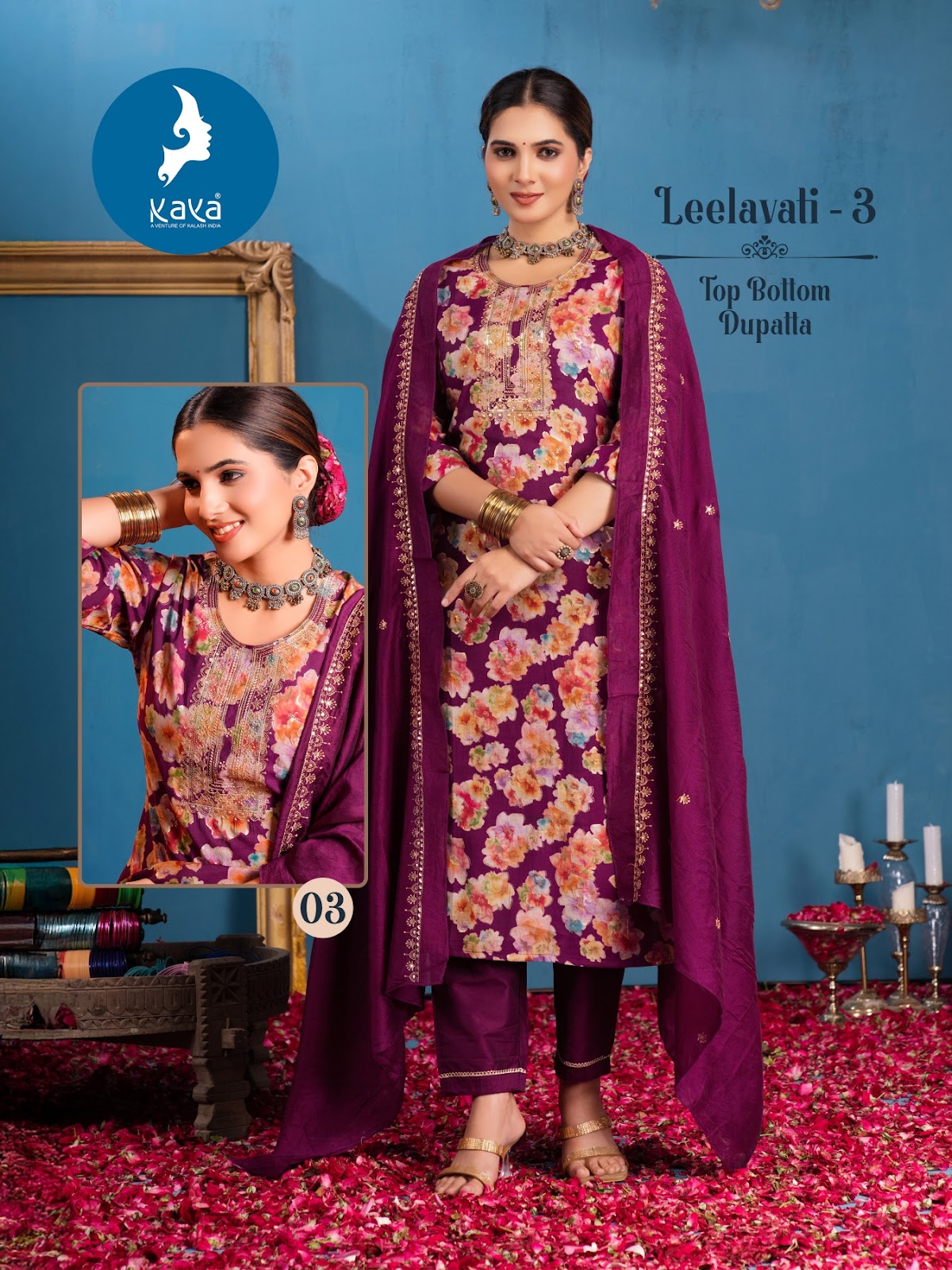 Leelavati 3 Kaya Chanderi Readymade Pant Style Suits Exporter