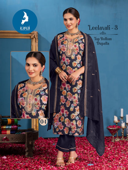 Leelavati 3 Kaya Chanderi Readymade Pant Style Suits Exporter